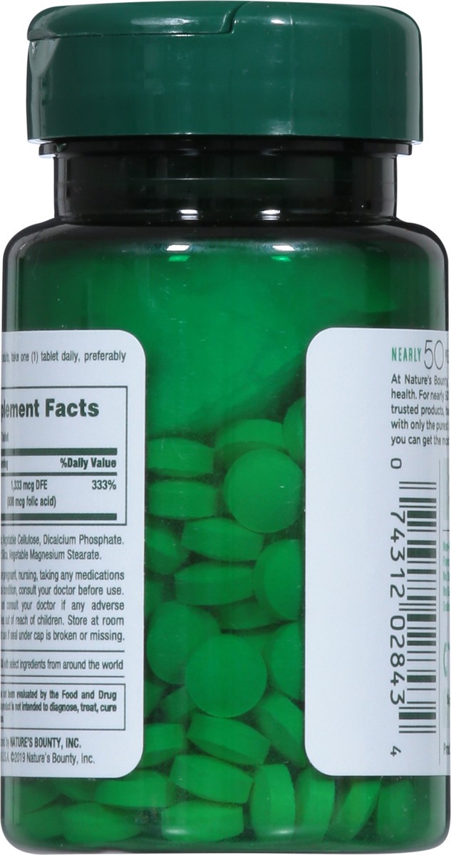 slide 6 of 9, Nature's Bounty Folic Acid 800mcg, 250 ct