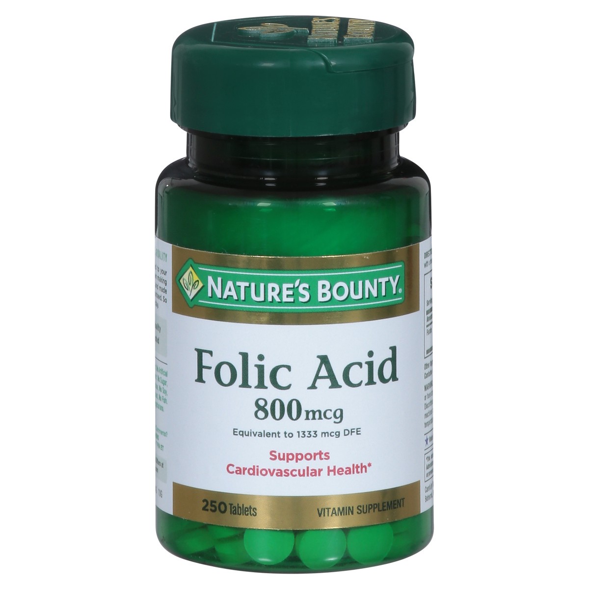 slide 1 of 9, Nature's Bounty Folic Acid 800mcg, 250 ct