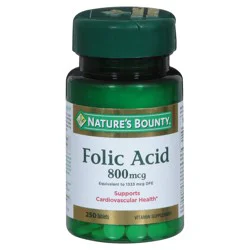 Nature's Bounty Folic Acid 800 mcg, 250 Tablets