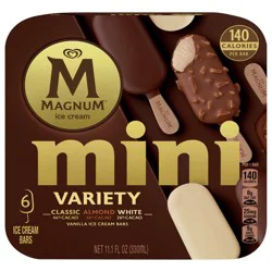 Magnum Mini Ice Cream Bars Classic Almond White, 11.1 oz, 6 Count