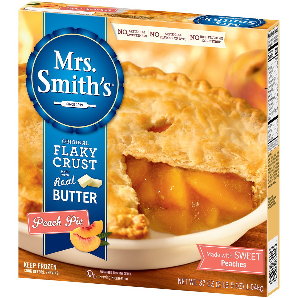 slide 7 of 8, Mrs. Smith's Original Flaky Crust Peach Pie, 37.01 oz