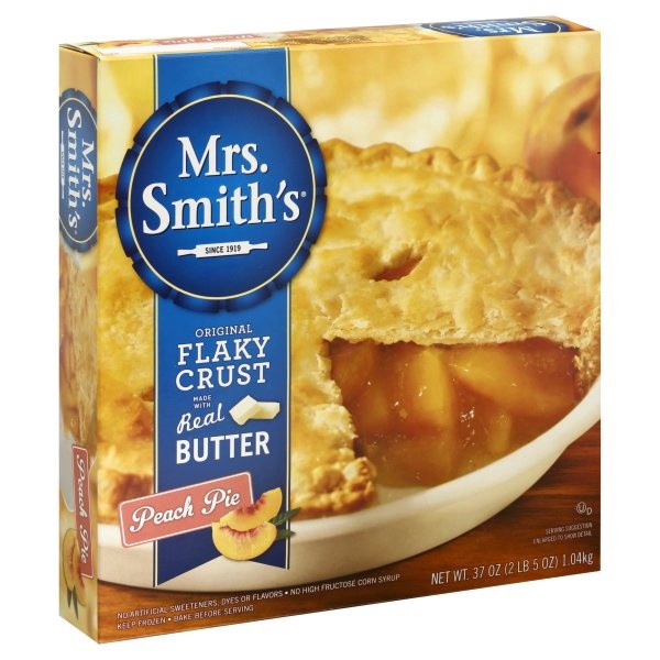 slide 1 of 8, Mrs. Smith's Original Flaky Crust Peach Pie, 37.01 oz