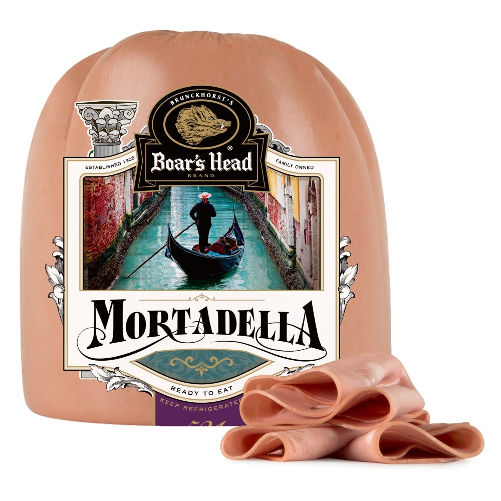 slide 1 of 1, Boar's Head Mortadella Without Nuts, per lb