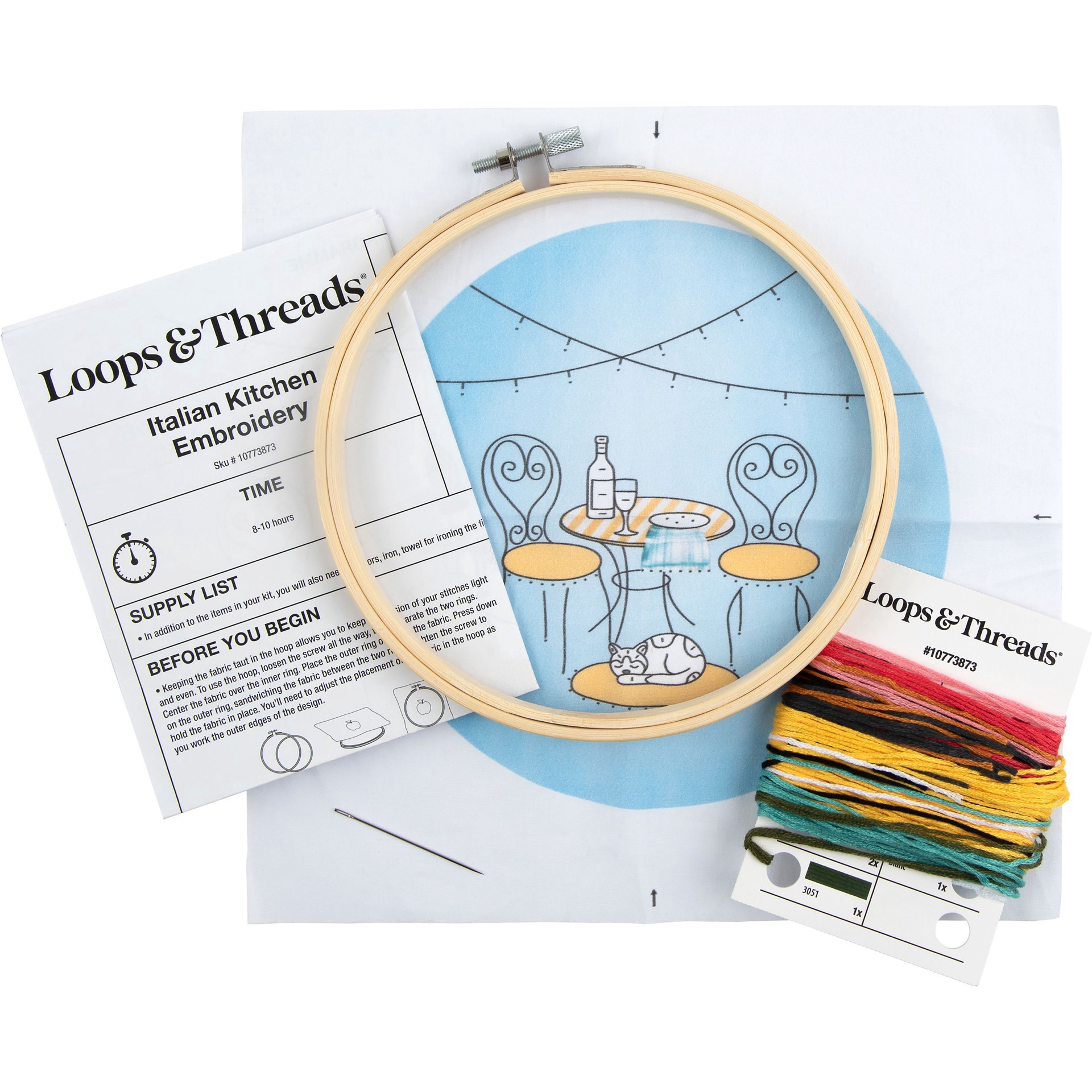 slide 3 of 4, 6" Italian Kitchen Embroidery Kit By Loops & Threads, 6 in
