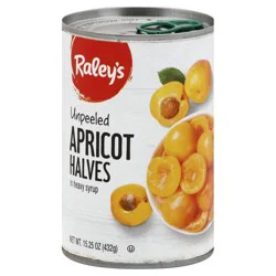 Raleys Raley's Apricot Halves, Unpeeled, In Heavy Syrup 15.25 Oz