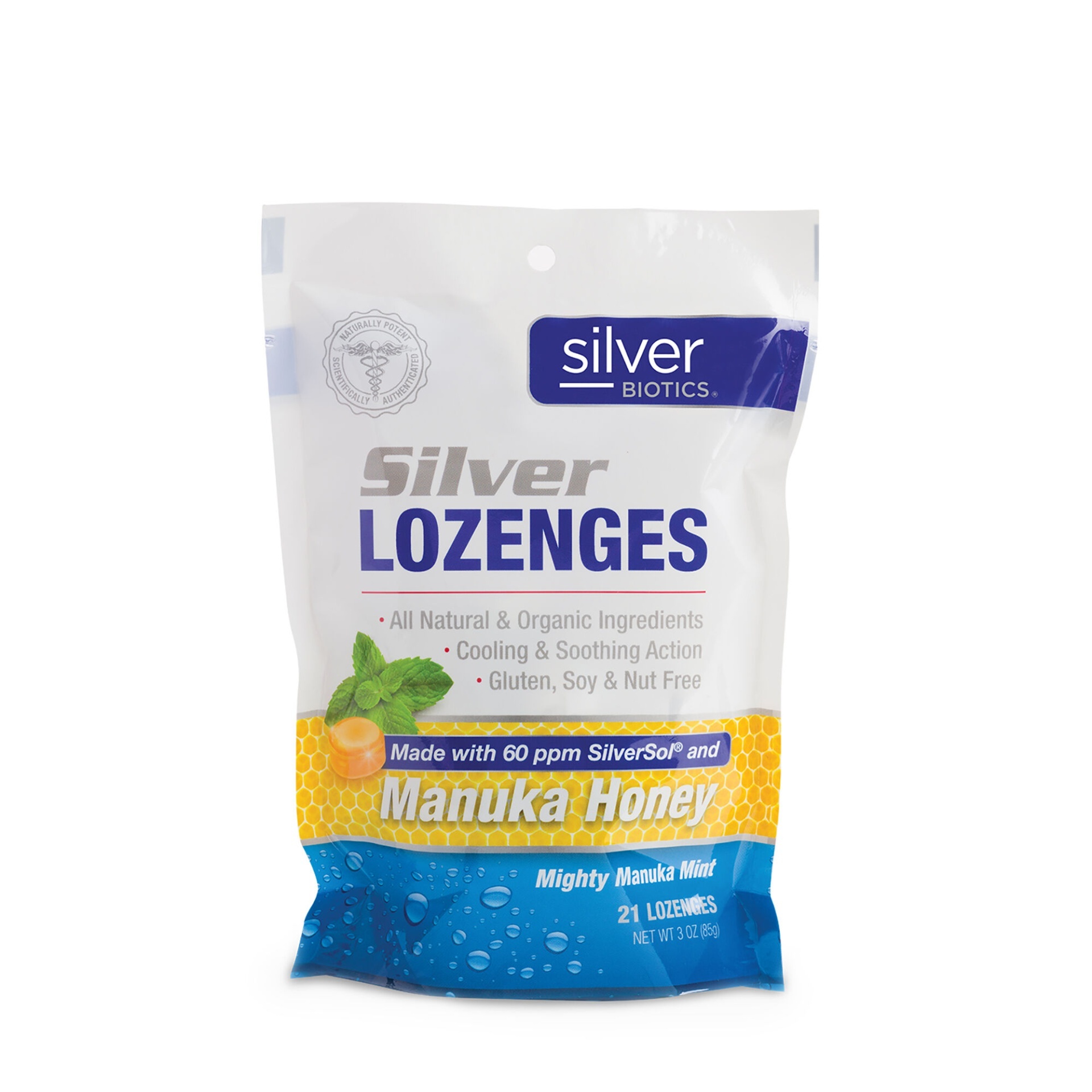 slide 1 of 1, Silver Biotics Silver Lozenges - Manuka Honey, 21 ct