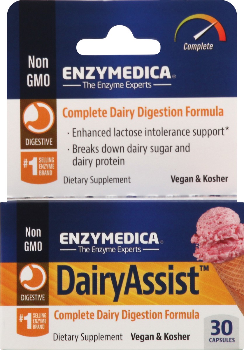 slide 9 of 13, Enzymedica Dairy Assist Complete Dairy Digestion Formula, 30 ct