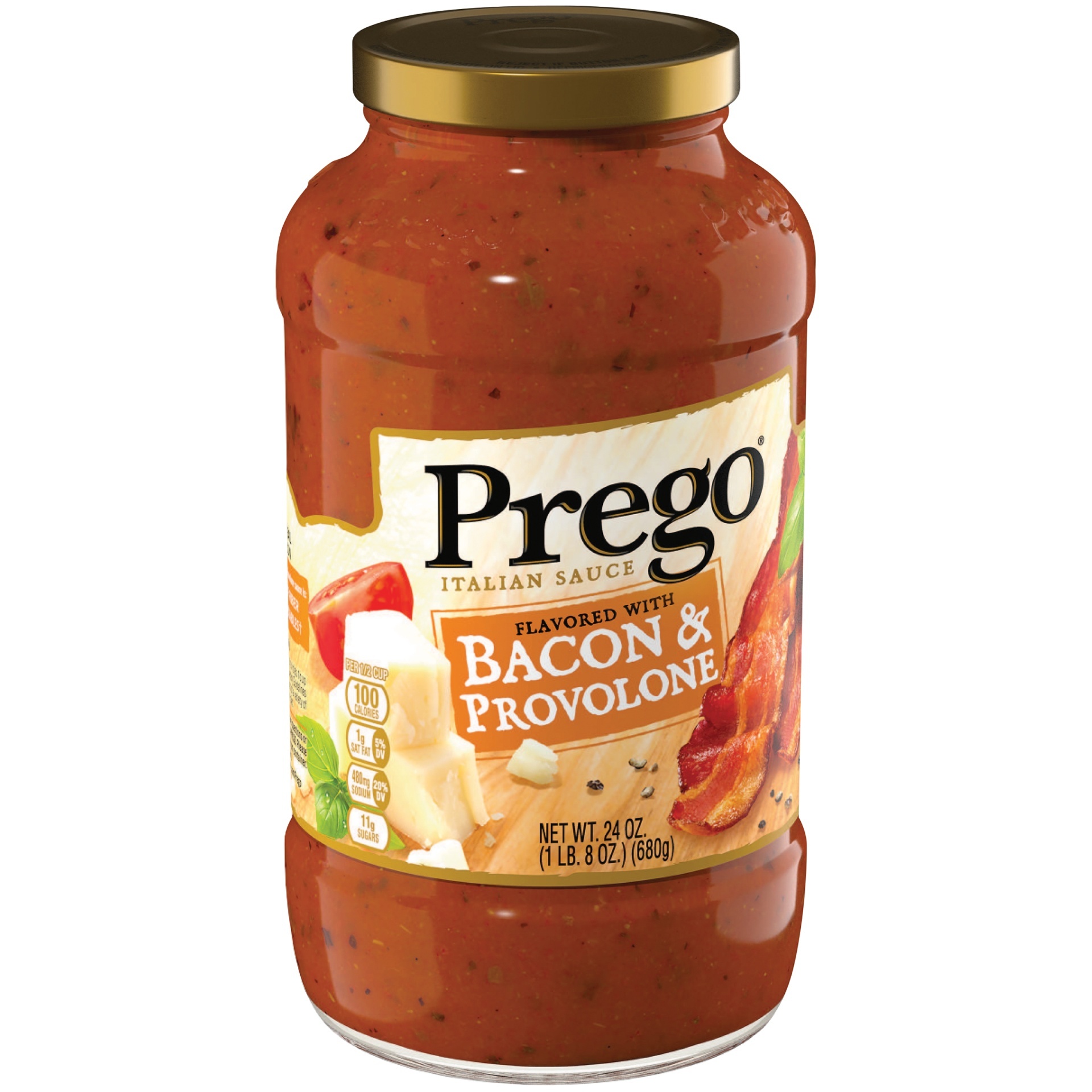 slide 1 of 4, Prego Bacon & Provolone Italian Sauce, 24 oz
