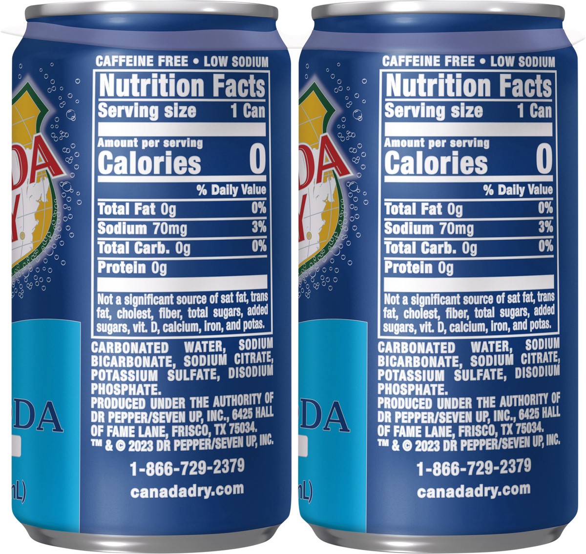 slide 4 of 11, Canada Dry Club Soda, Low Sodium, 7.5 fl oz mini cans, 6 pack - 6 ct, 6 ct