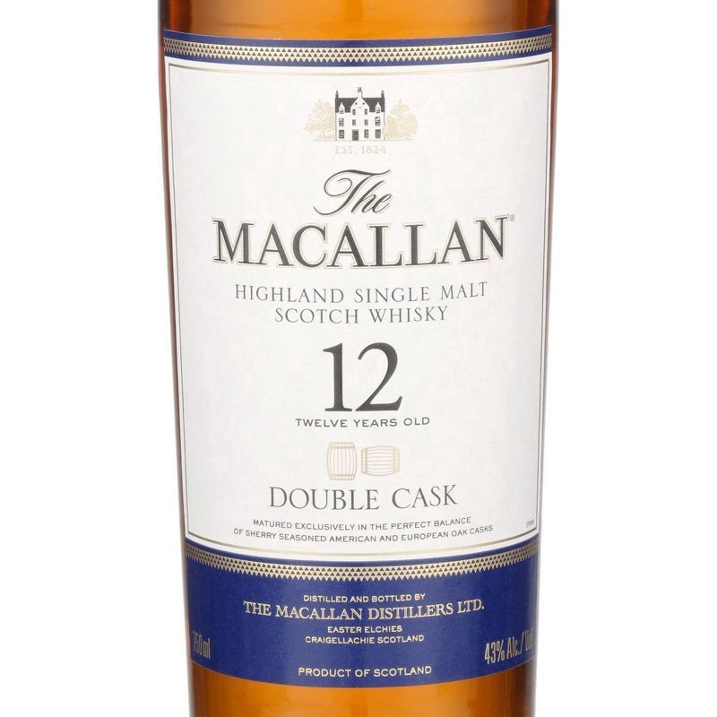 slide 2 of 3, The Macallan 12yr Double Cask Single Malt Scotch Whisky - 750ml Bottle, 750 ml