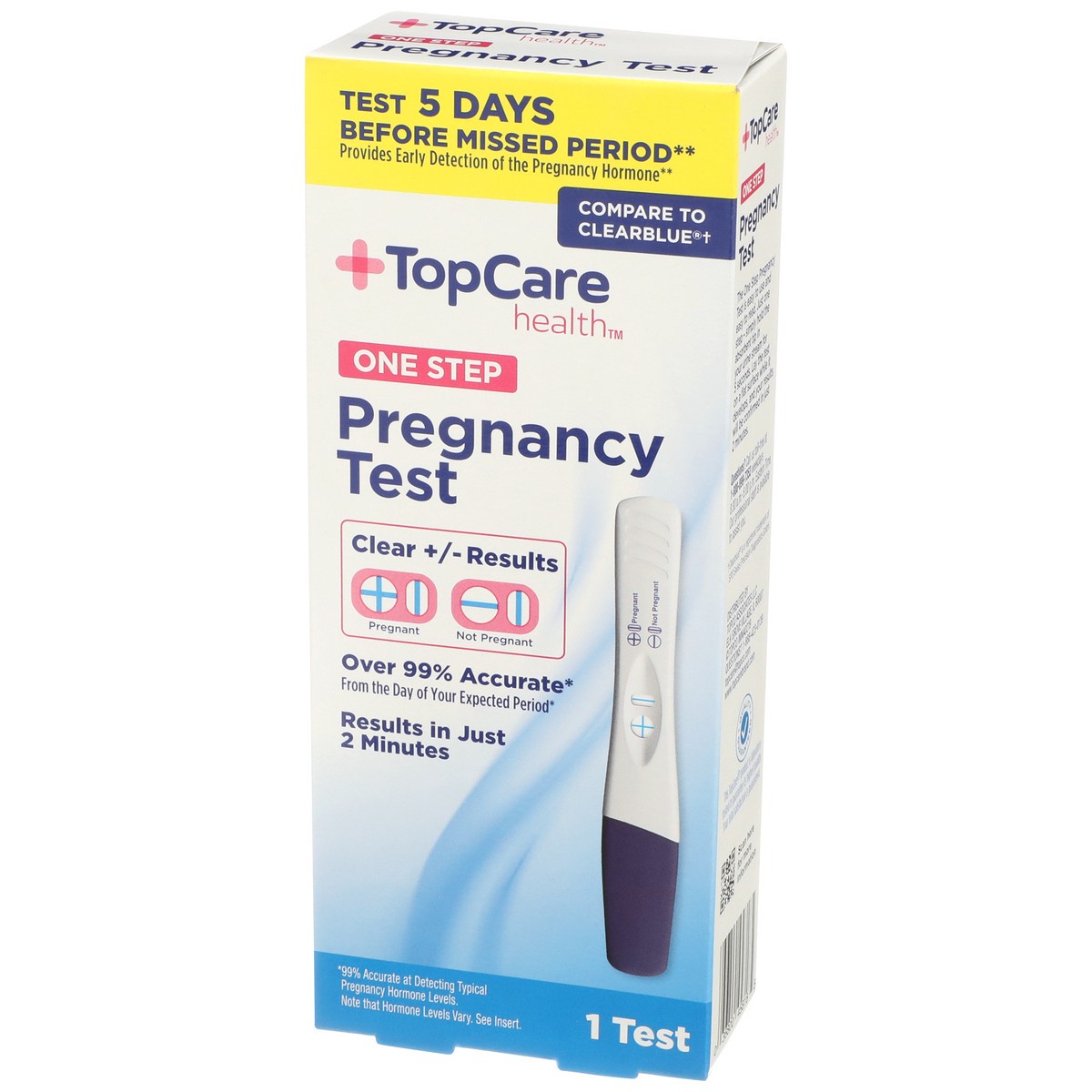 slide 3 of 8, TopCare Pregnancy Test, One Step, 1 ct