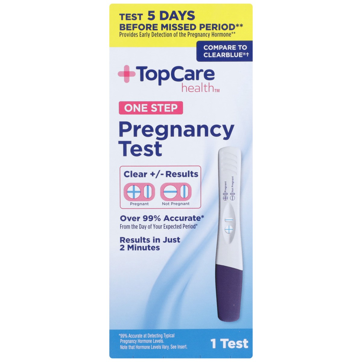 slide 7 of 8, TopCare Pregnancy Test, One Step, 1 ct