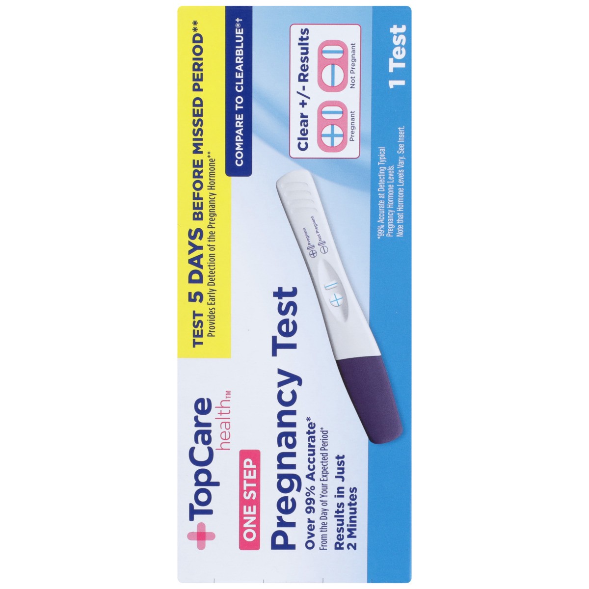 slide 8 of 8, TopCare Pregnancy Test, One Step, 1 ct