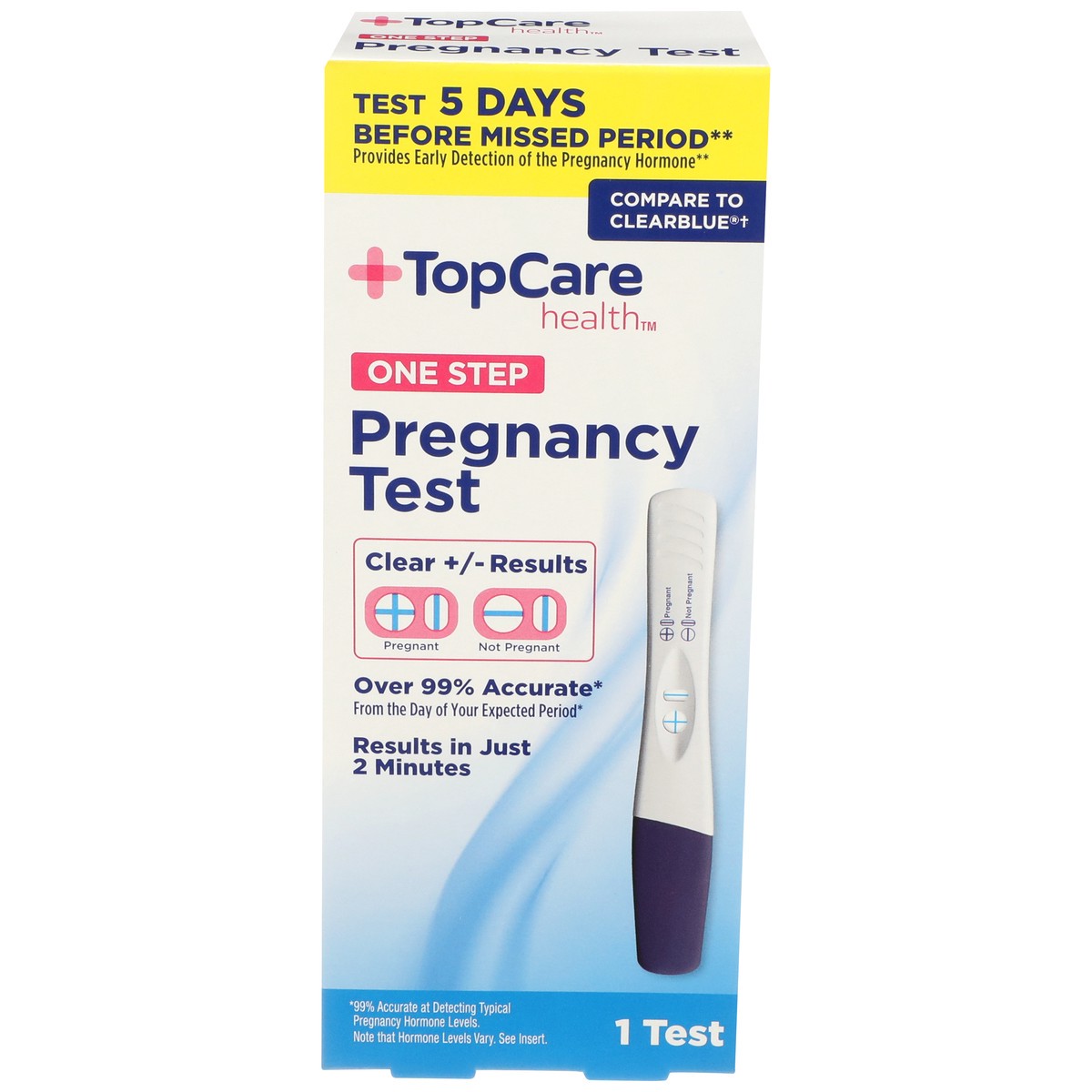 slide 1 of 8, TopCare Pregnancy Test, One Step, 1 ct