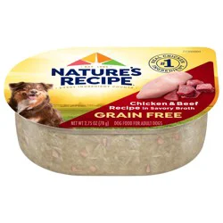 Nature's Recipe Grain Free Chicken & Beef Recipe in Savory Broth Wet Dog Food, 2.75 oz. Cup
