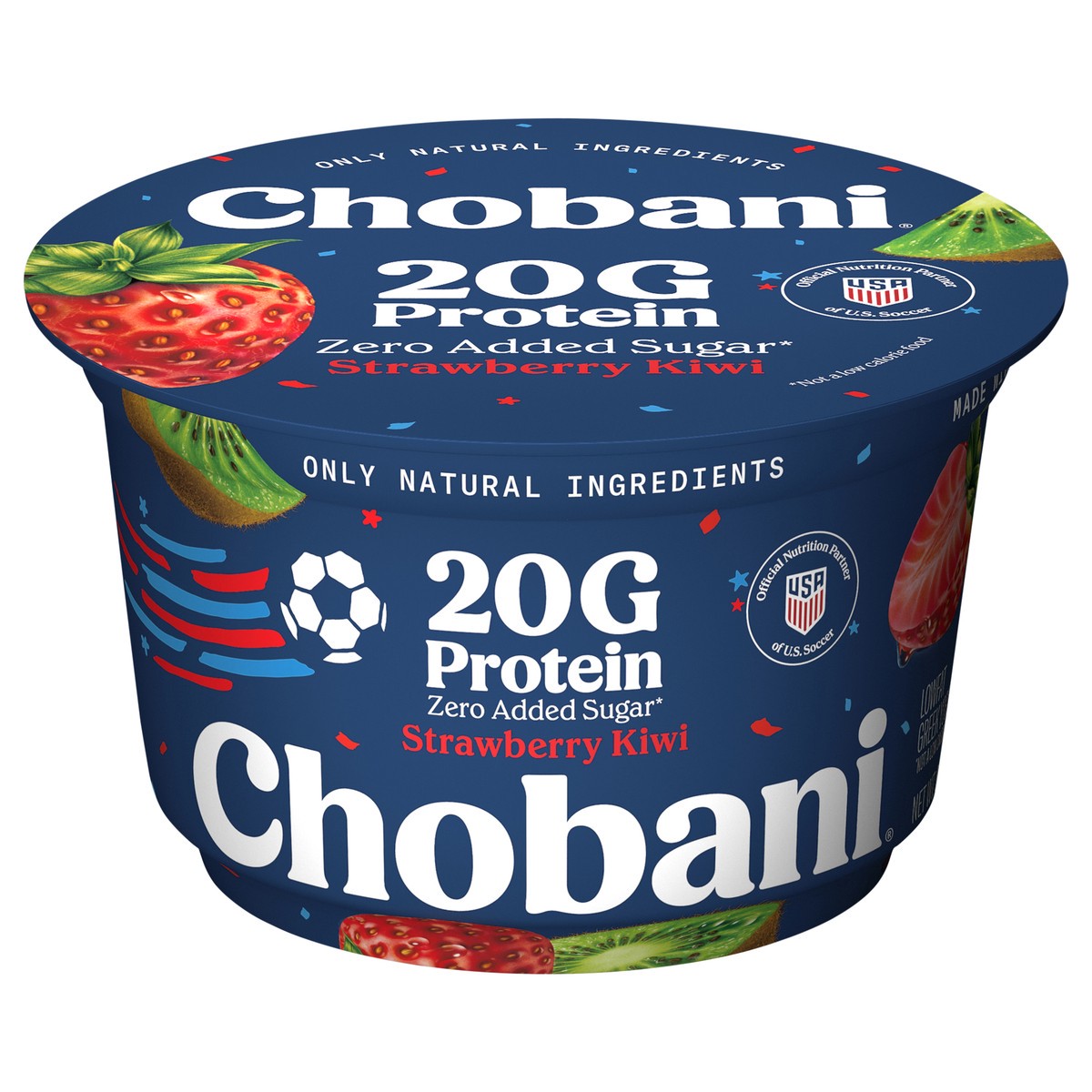 slide 1 of 12, Chobani 20g Protein Lowfat Greek Yogurt Strawberry Kiwi 6.7oz Cup, 6.7 oz