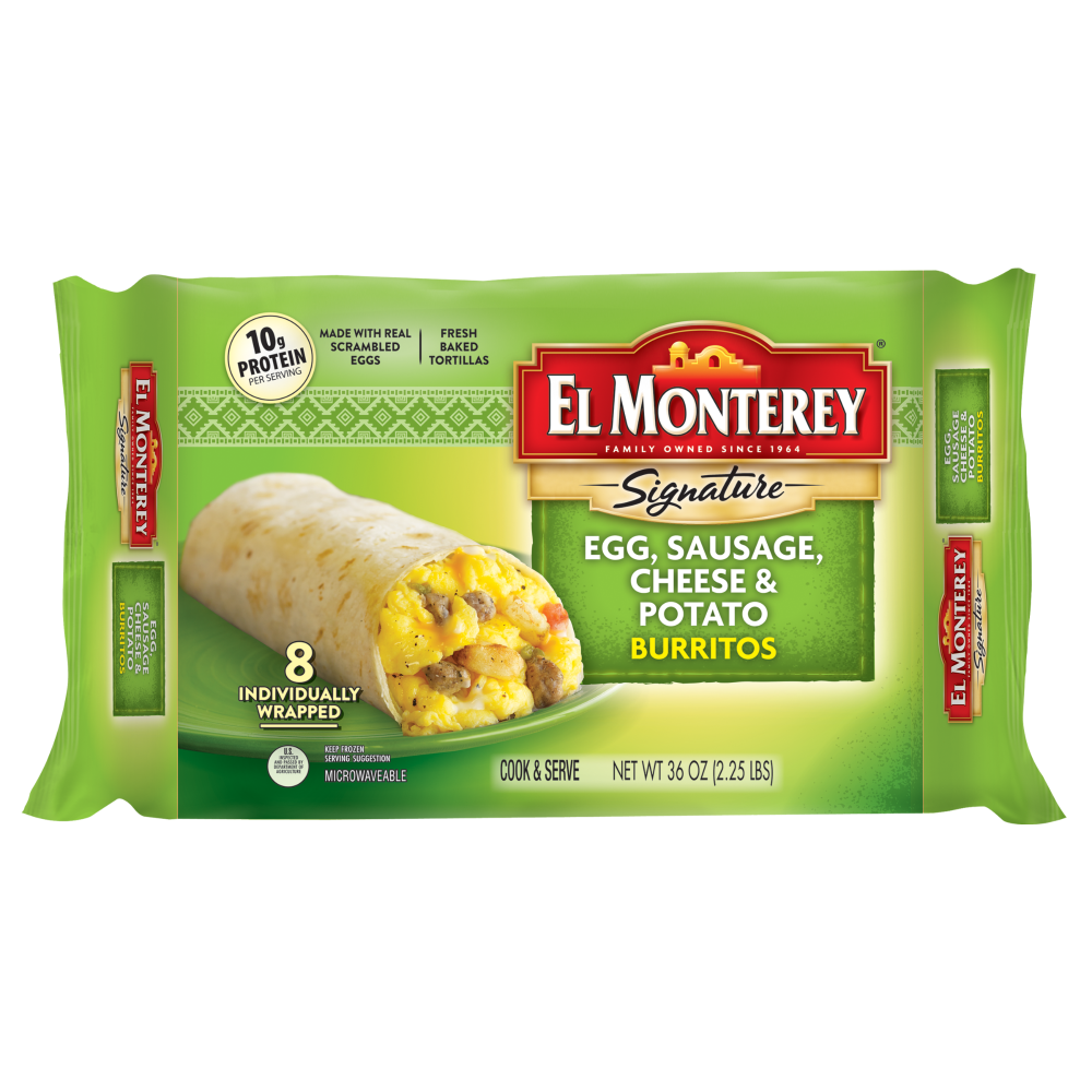 El Monterey Egg, Sausage, Cheese & Potato Burritos 8 ct; 36 oz | Shipt