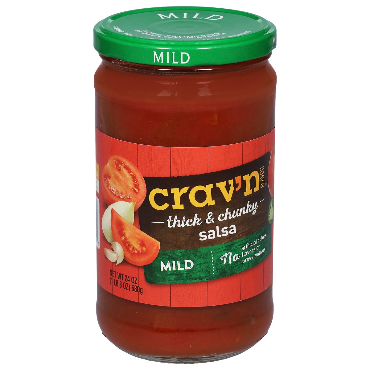 slide 6 of 9, Crav'n Flavor Mild Thick & Chunky Salsa 24 oz, 