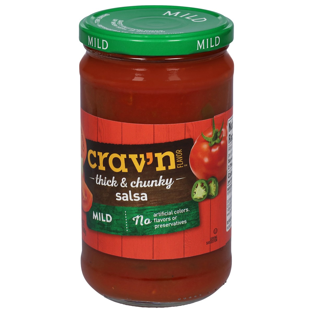 slide 2 of 9, Crav'n Flavor Mild Thick & Chunky Salsa 24 oz, 