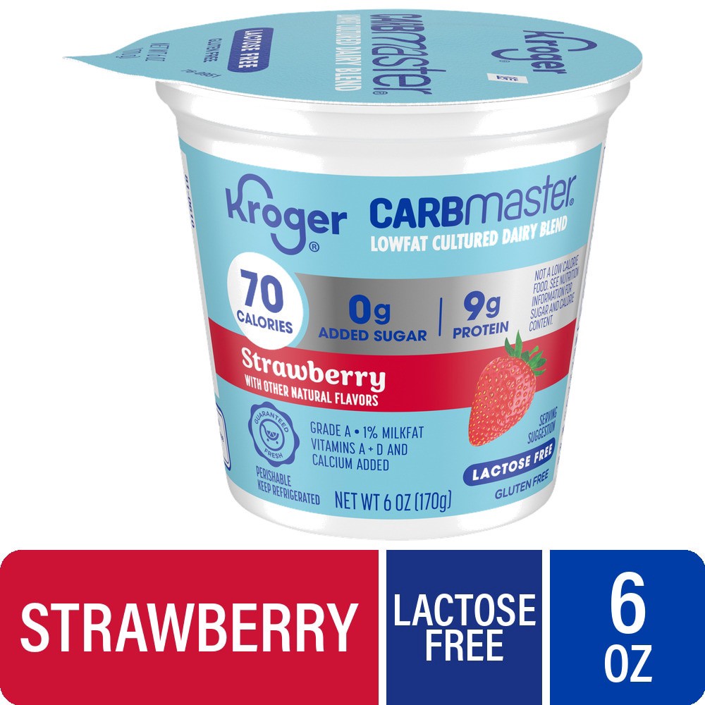 slide 1 of 4, Kroger Carbmaster Strawberry Yogurt, 6 oz