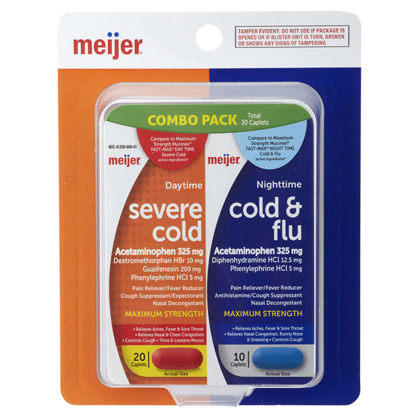 slide 1 of 1, Meijer Day/Night Severe Cold & Flu, 30 ct