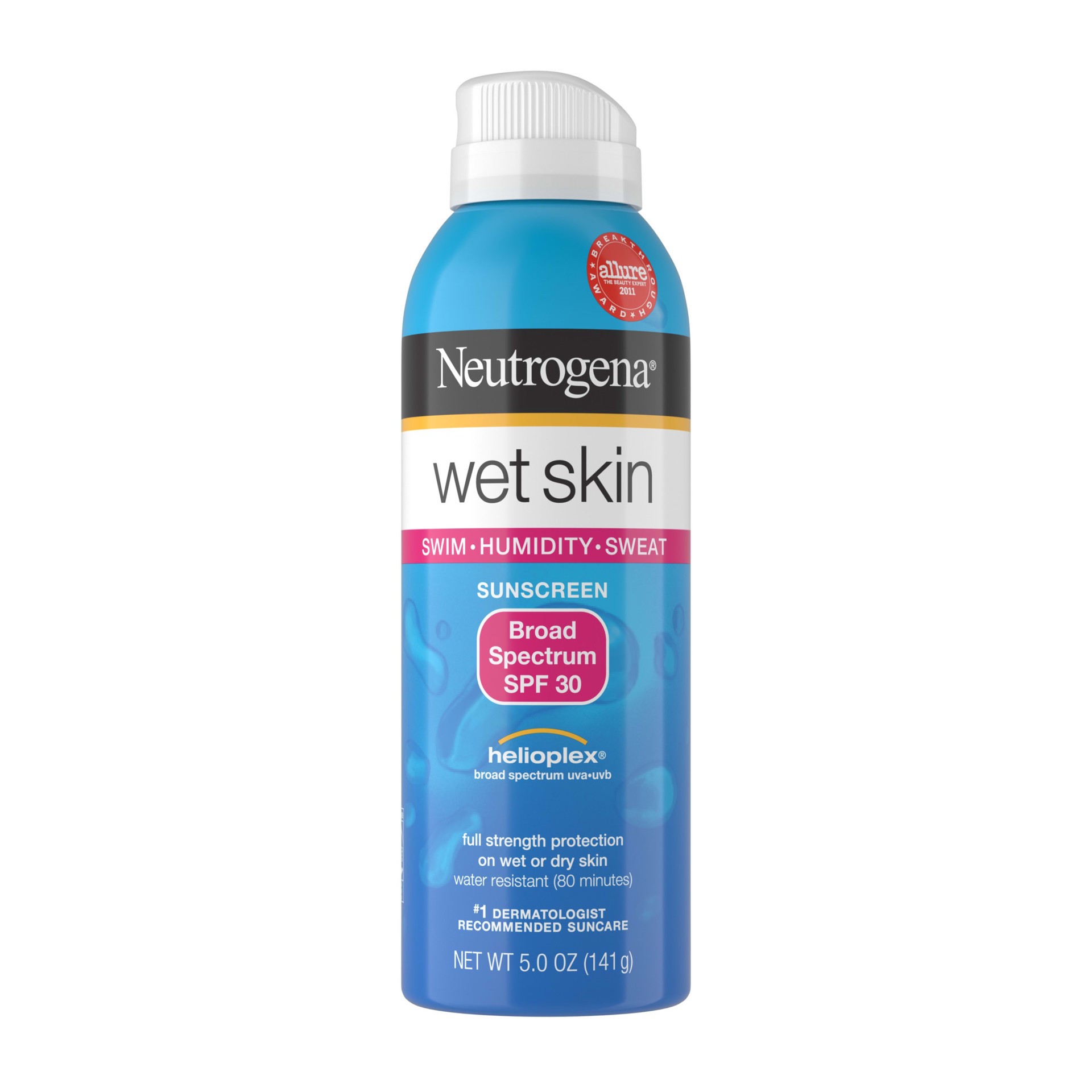 slide 3 of 5, NEUTROGENA Wet Skin Sunscreen Spray Broad Spectrum SPF 30, 5 Oz, 5 oz