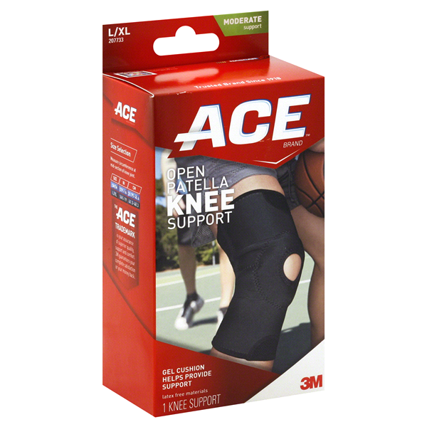 slide 1 of 1, Ace Open Patella Knee Support, L/XL, LG/XL