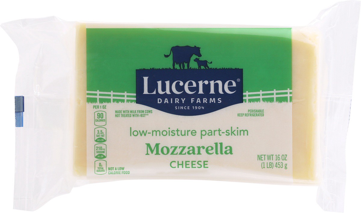 slide 6 of 9, Lucerne Diary Farms Dairy Farms Low-moisture Part-skim Mozzarella Cheese Block, 16 oz