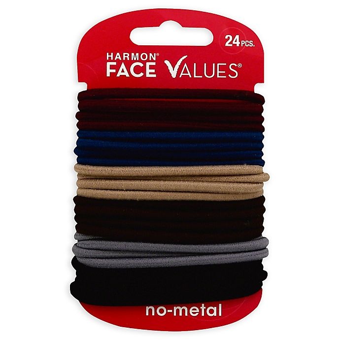 slide 1 of 1, Harmon Face Values Elastic Ponytail Holders - Mauve, 24 ct