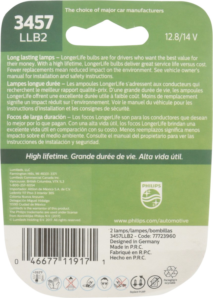 slide 5 of 9, Philips Incandescent Lamp Longer Life Light Bulb 2 ea, 1 ct