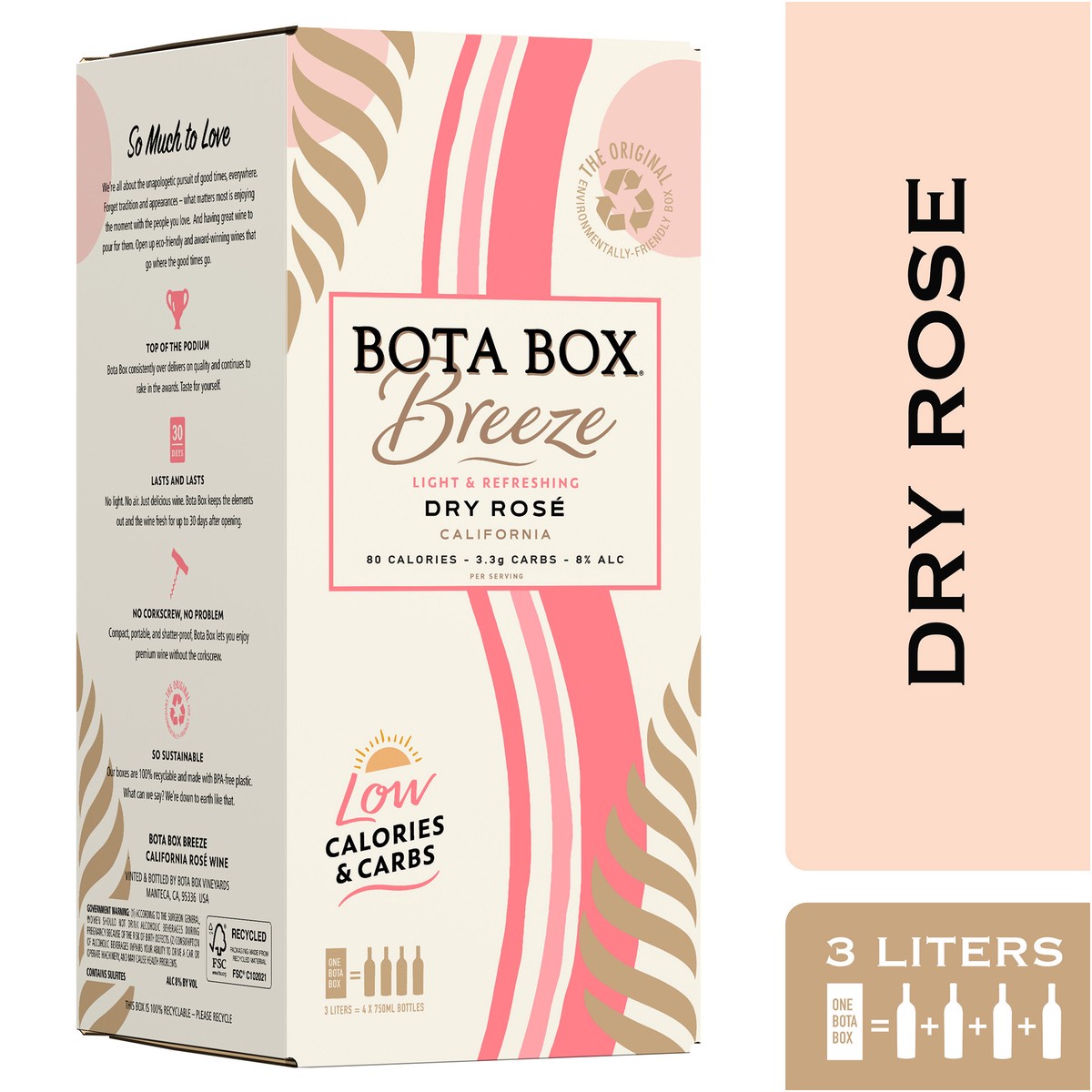 slide 1 of 6, Bota Box Dry Rose, 3 liter