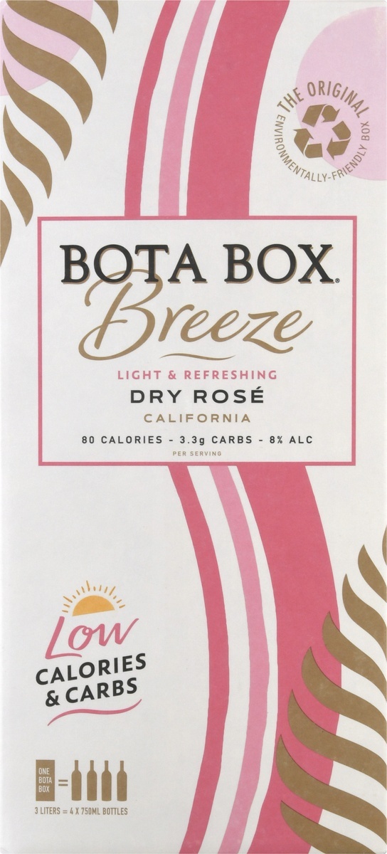 slide 7 of 8, Bota Box Breeze Dry Rosé, 3 liter