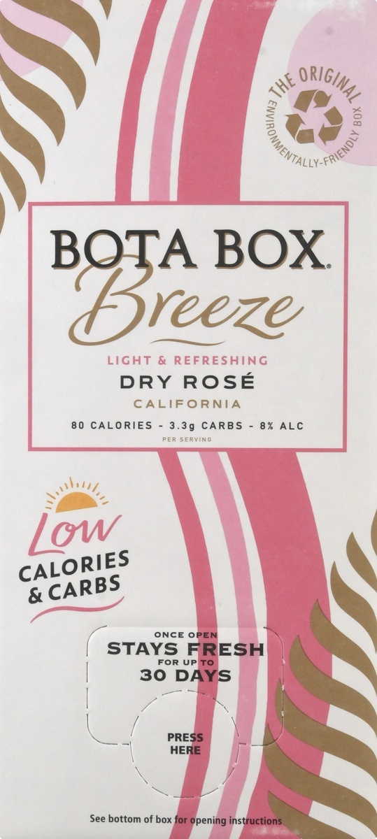 slide 8 of 8, Bota Box Breeze Dry Rosé, 3 liter