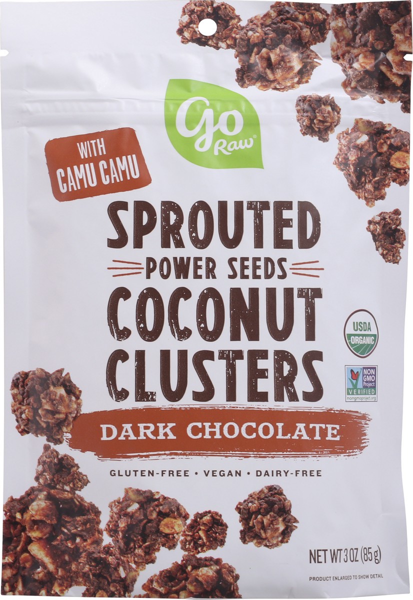 slide 9 of 13, Go Raw Coconut Clusters, Dark Chocolate, Sprouted, 