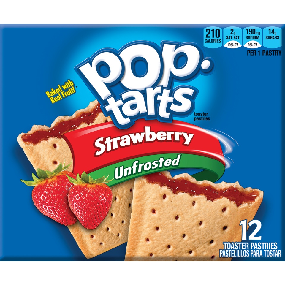 slide 1 of 1, Kellogg's Pop-Tarts Frosted Strawberry Toaster Pastries, 12 ct