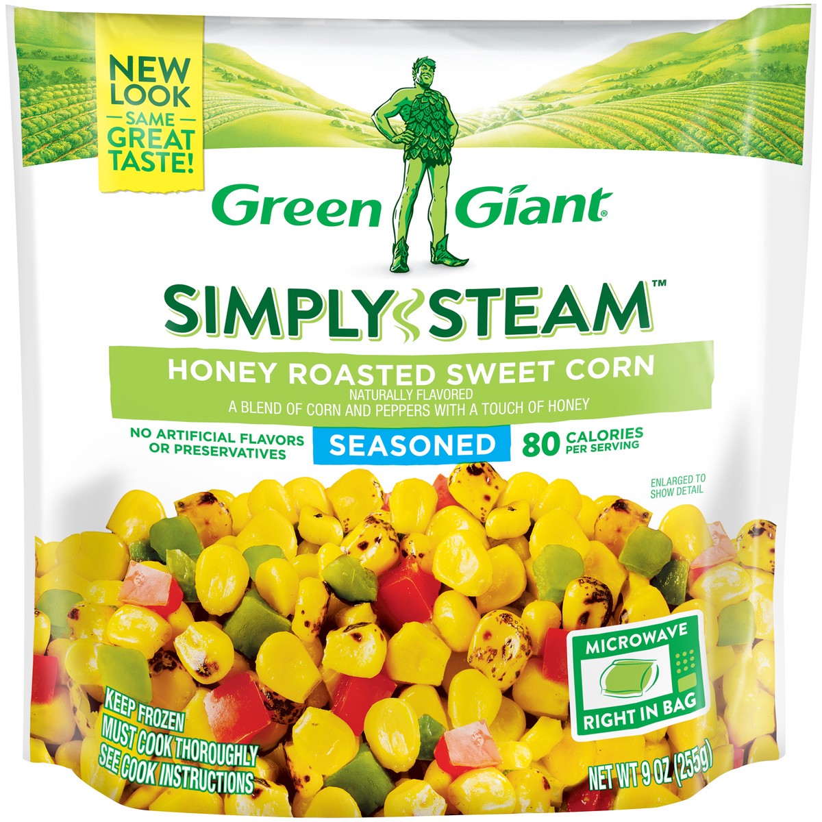 slide 1 of 10, Green Giant Simply Steam Seasoned Honey Roasted Sweet Corn 9 oz, 9 oz