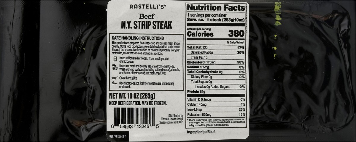 slide 9 of 14, Rastelli's N.Y. Strip Steak Beef 10 oz, 10 oz