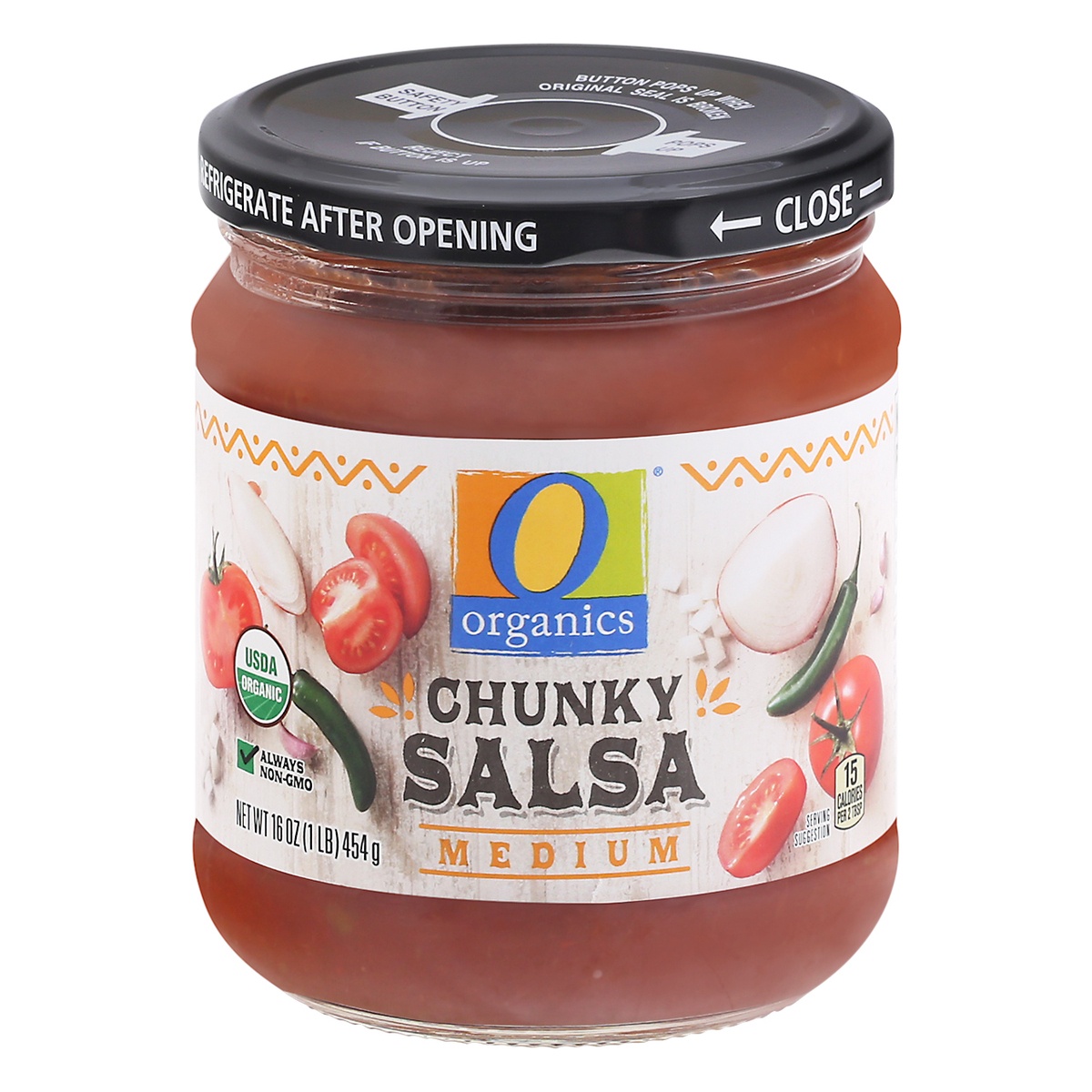slide 1 of 9, O Organics Organic Medium Chunky Salsa, 