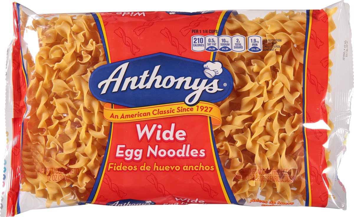 slide 4 of 14, Anthony's Wide Egg Noodles 12 oz, 12 oz