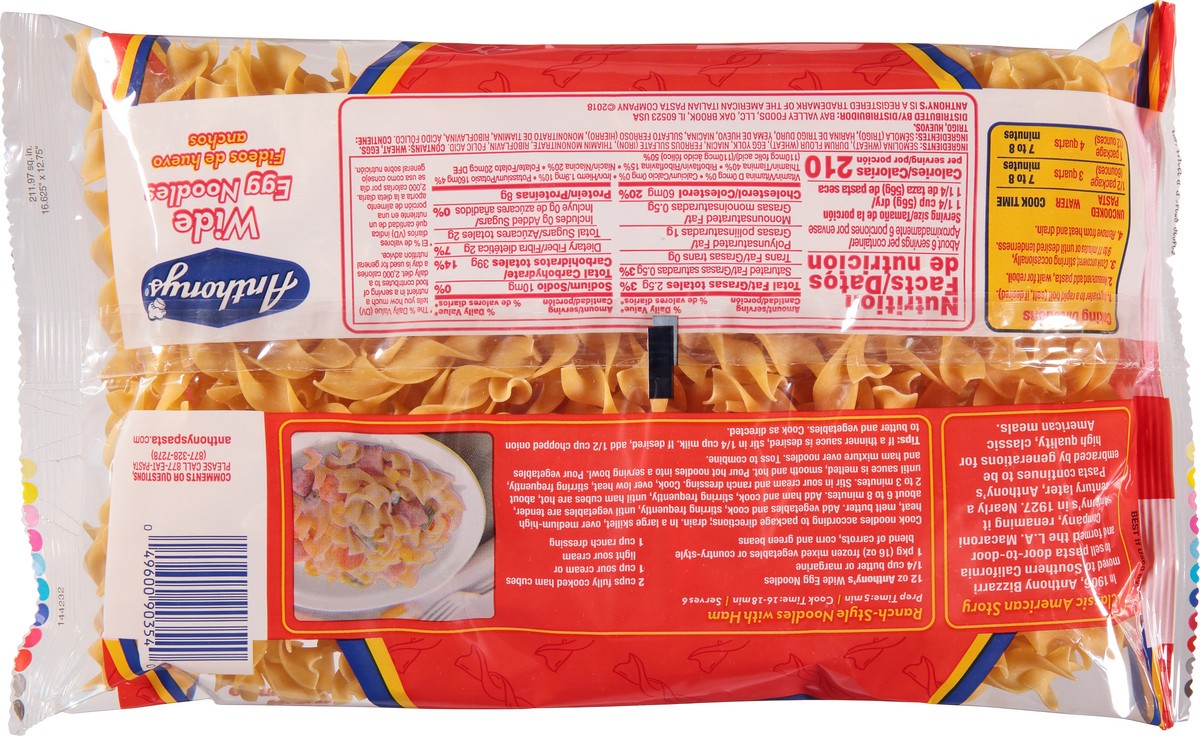 slide 5 of 14, Anthony's Wide Egg Noodles 12 oz, 12 oz