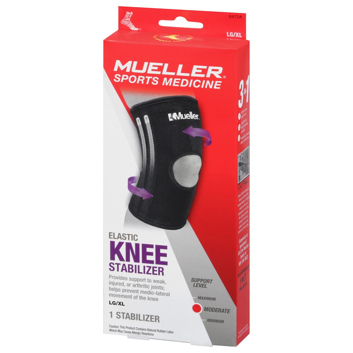 slide 4 of 10, Mueller Sports Medicine Elastic Knee Stabilizer LG/XL 1 ea, 1 ea