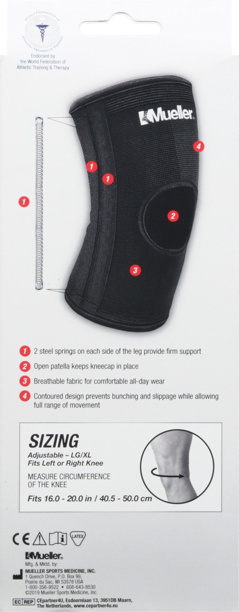 slide 10 of 10, Mueller Sports Medicine Elastic Knee Stabilizer LG/XL 1 ea, 1 ea