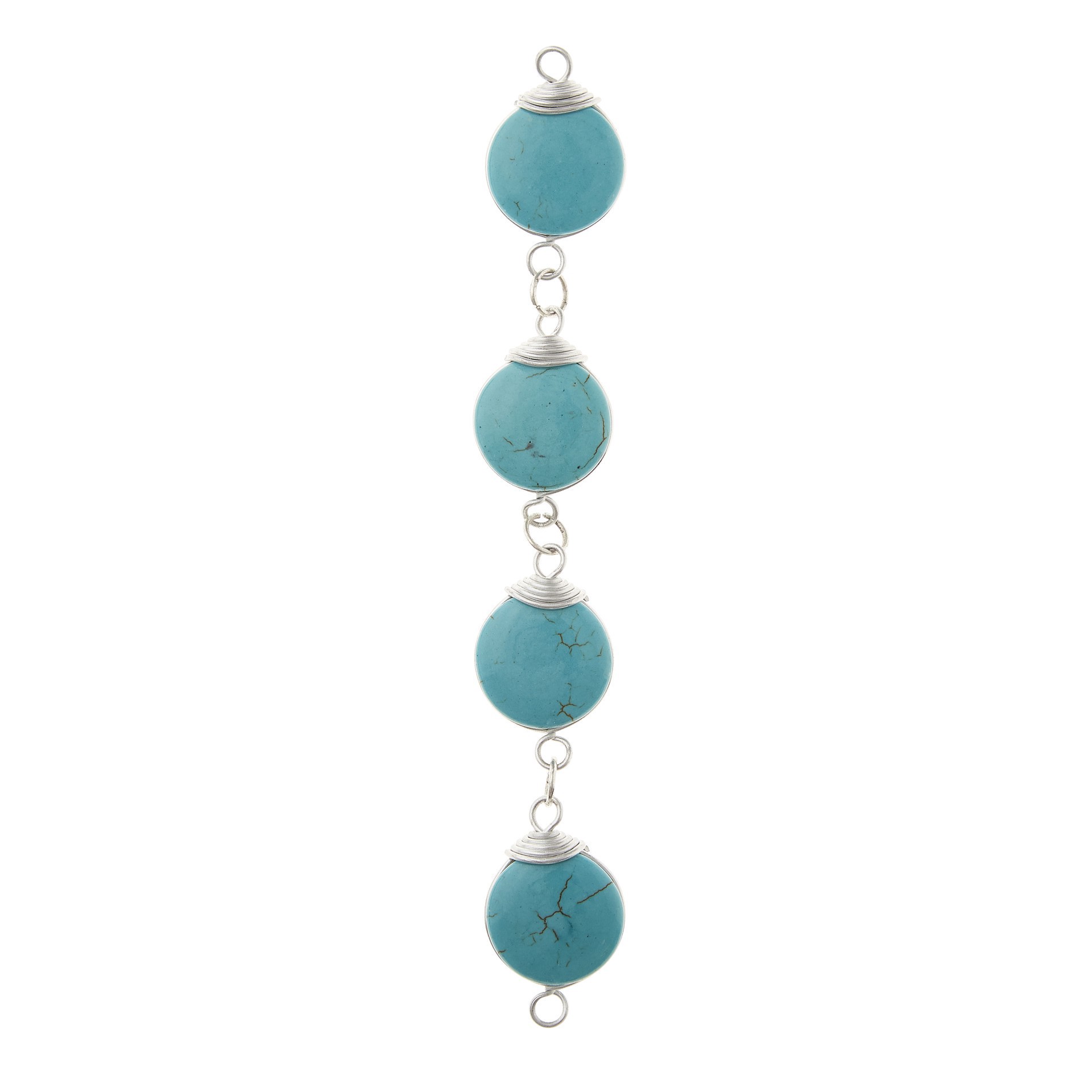 slide 2 of 3, Aqua Dyed Howlite Lentil Beads, 20mm By Bead Landing, 20 mm