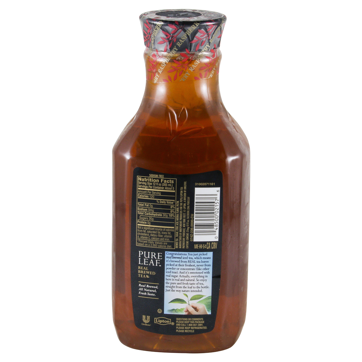 slide 4 of 4, Pure Leaf Real Brewed Tea Raspberry - 59 oz, 59 fl oz