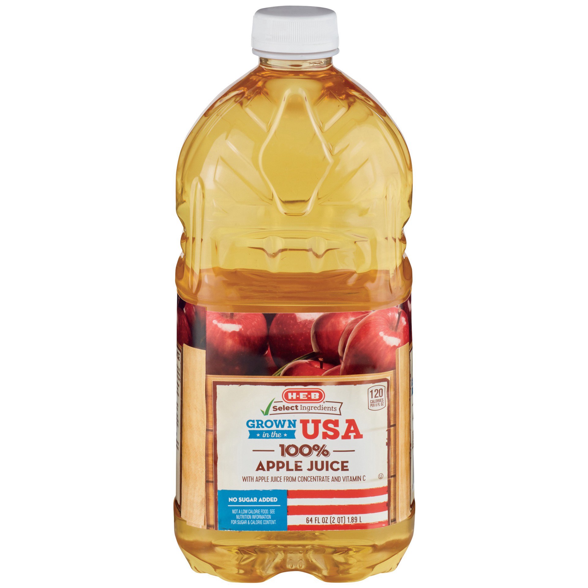slide 1 of 1, H-E-B 100% Apple Juice, 64 oz
