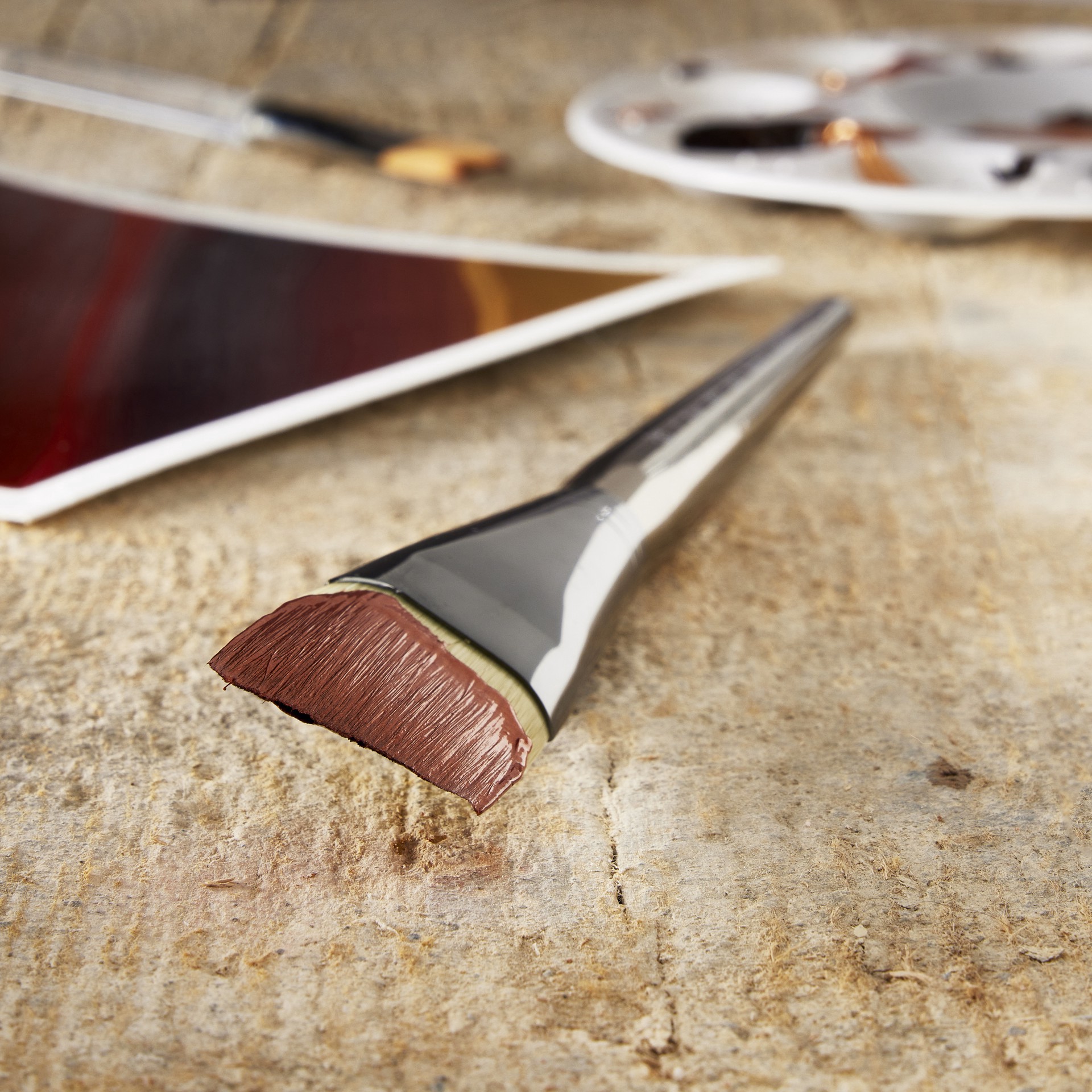 slide 2 of 2, Royal & Langnickel Zen Series 93 Short Handle Stroke Brush, 1", 1 in