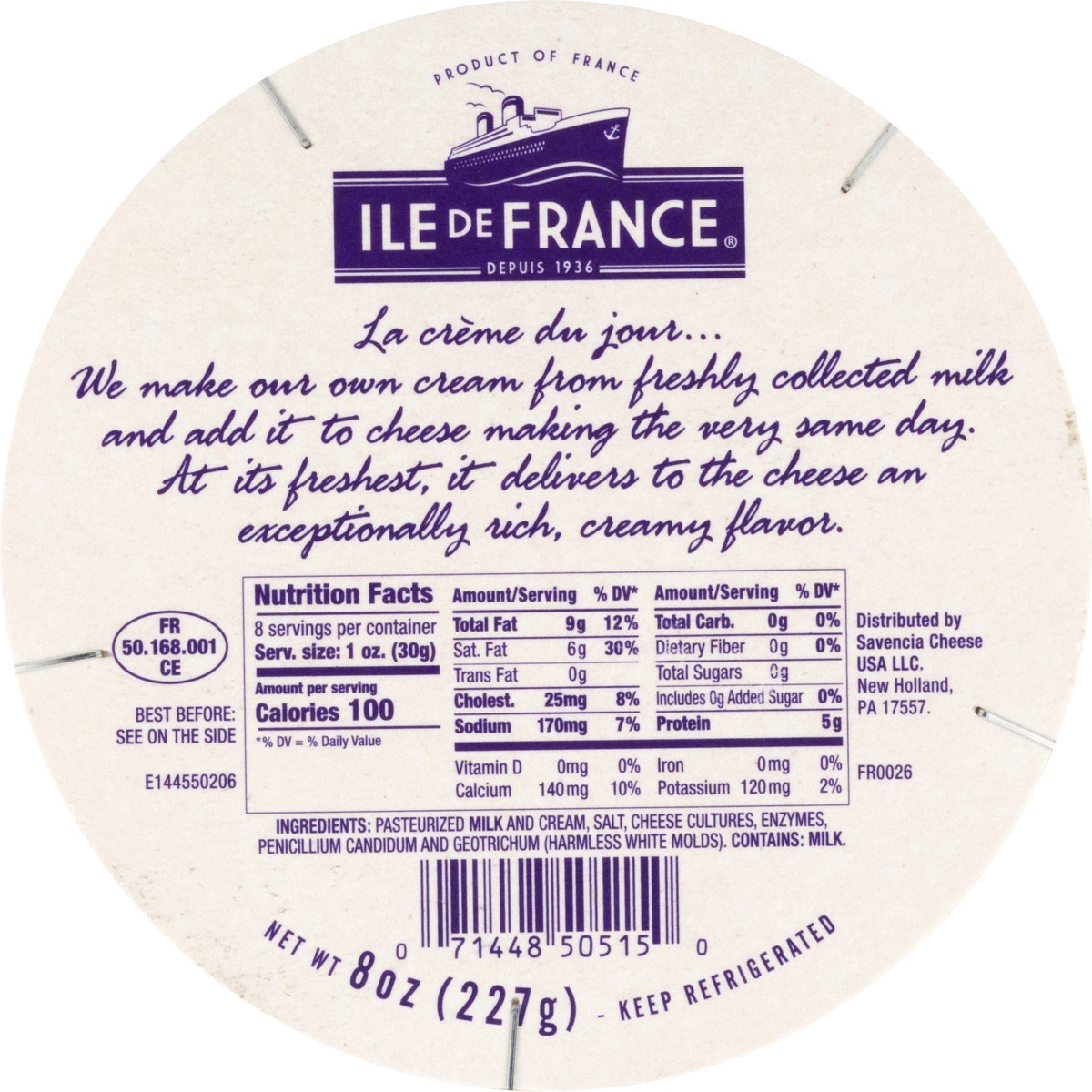 slide 8 of 10, Ile De France Brie Cheese Soft Ripe 8 Oz, 8 oz