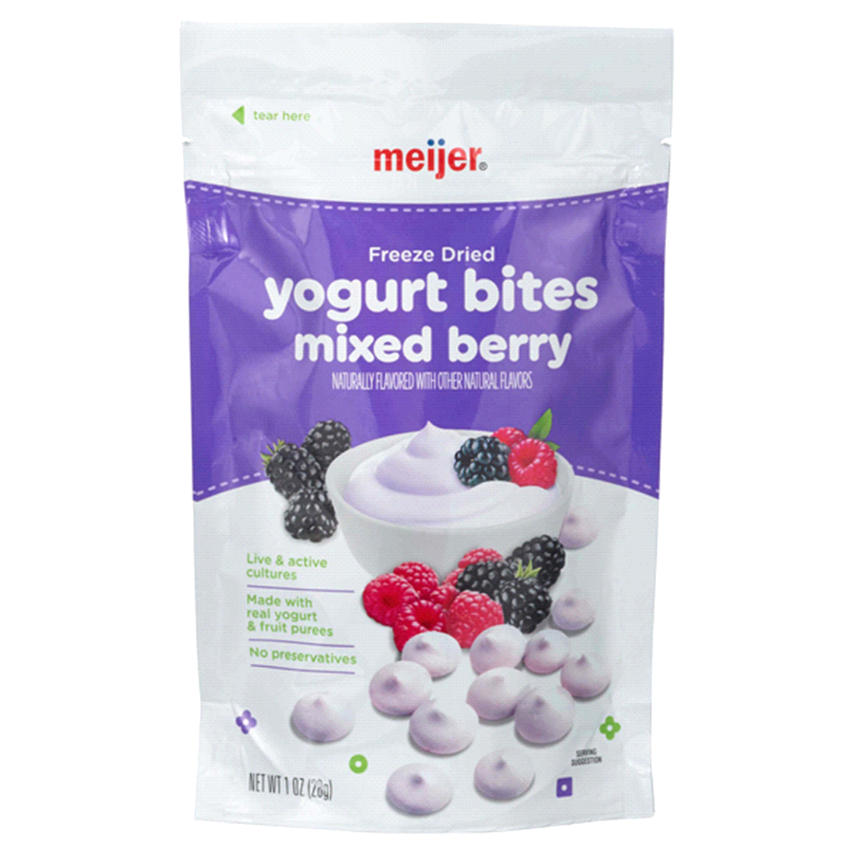 slide 1 of 5, Meijer Mixed Berry Yogurt Bites, 1 oz