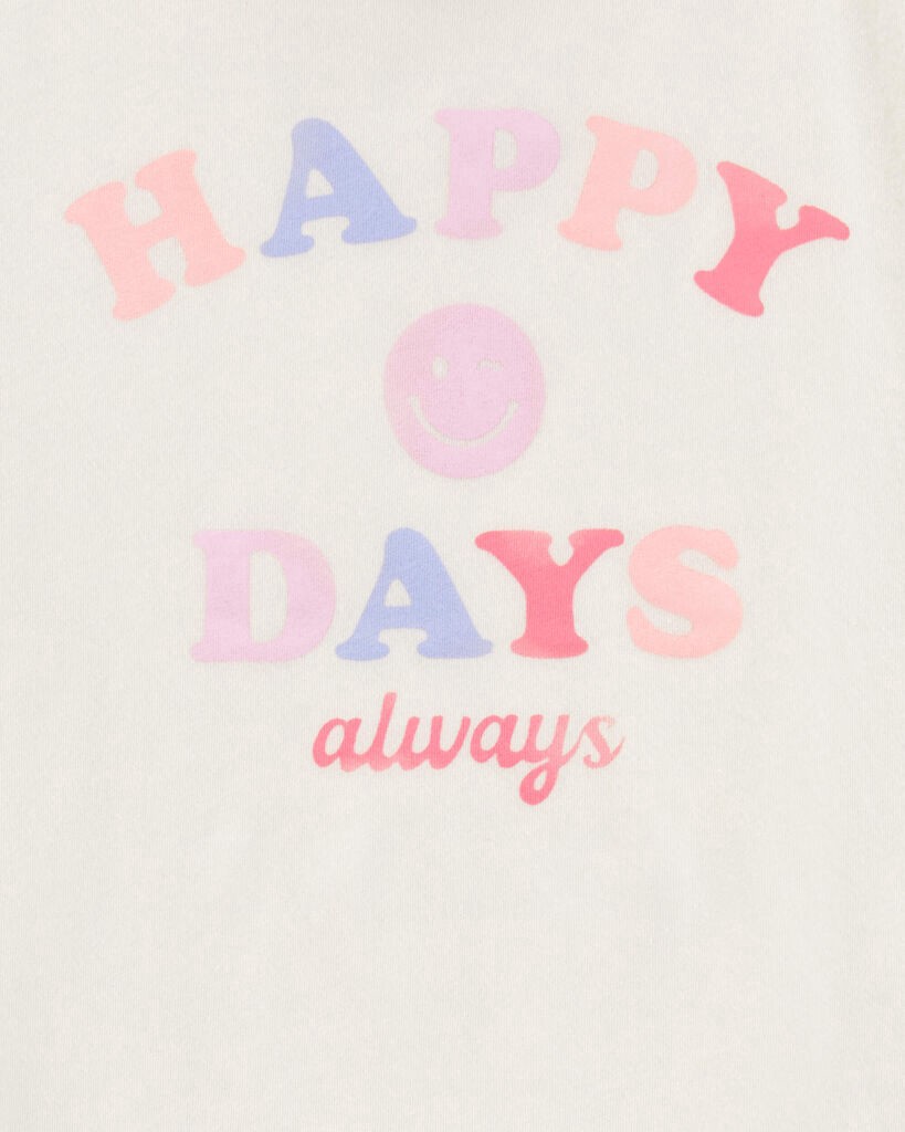 slide 2 of 2, Carter's Kid Happy Days Short-Sleeve Tee - Cream Cream L, 1 ct