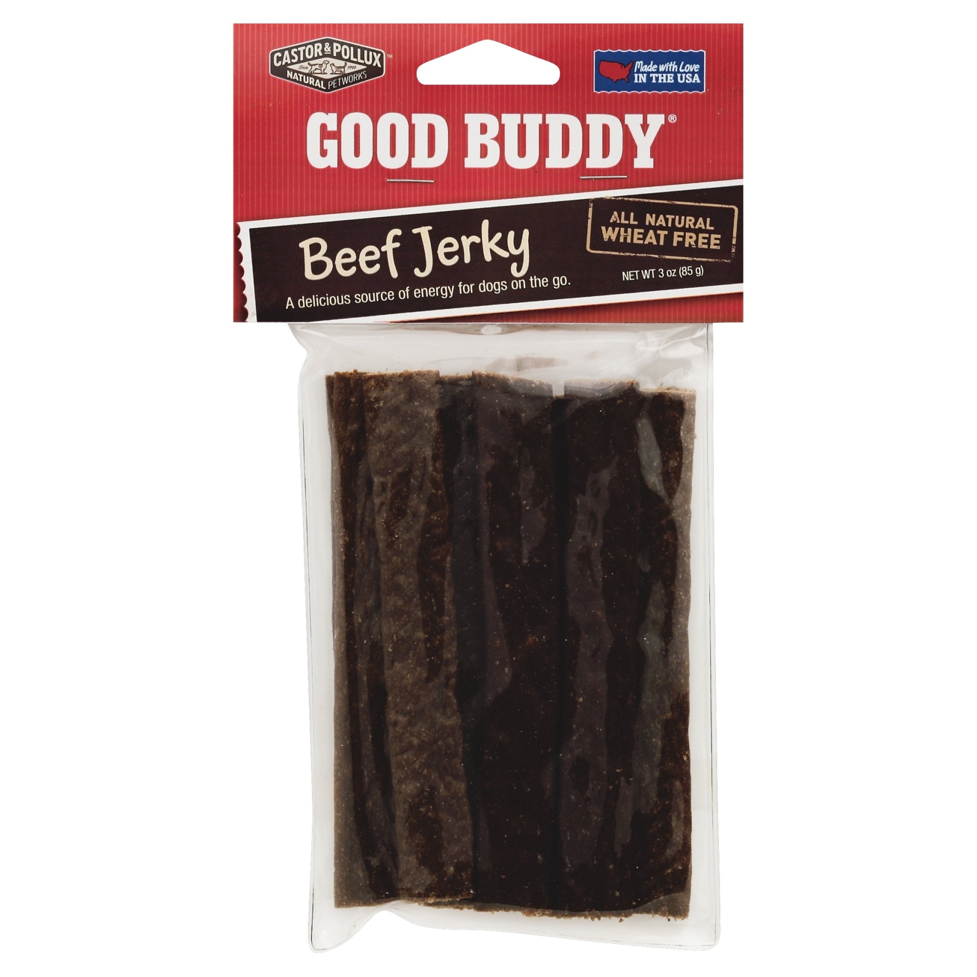 slide 1 of 1, Castor & Pollux Good Buddy Beef Jerky, 3 oz